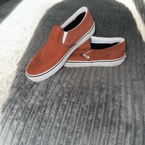 Vans Rust Brown Suede Slip-On Sneakers
